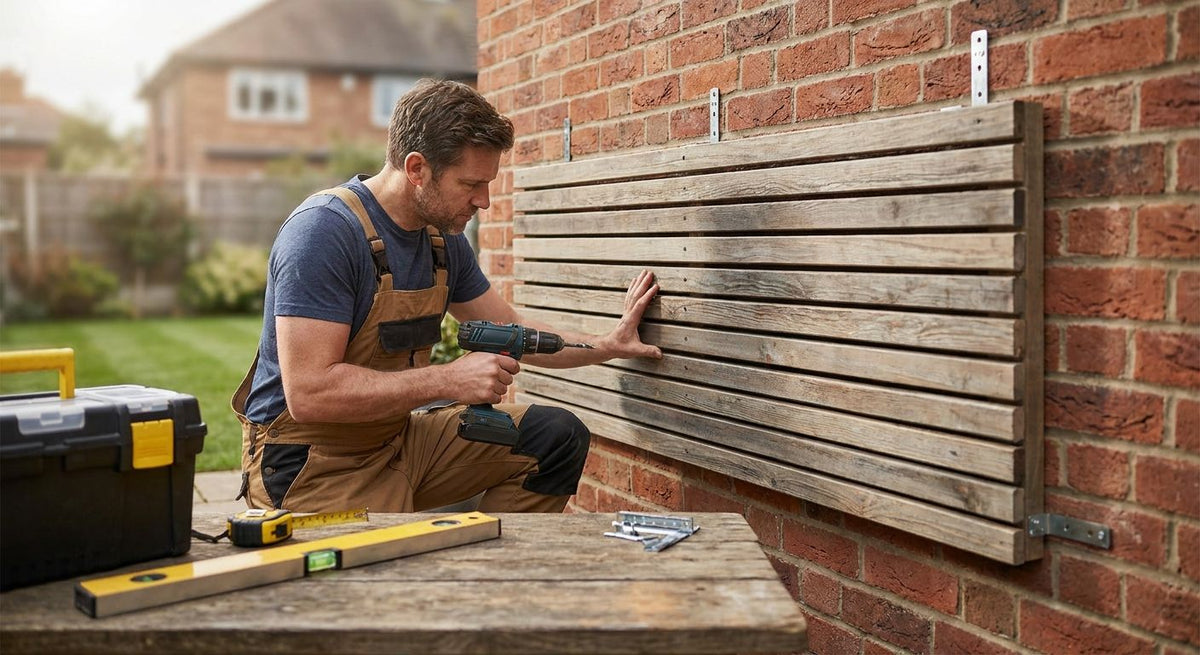 Comment fixer un panneau bois extérieur sur une façade en briques