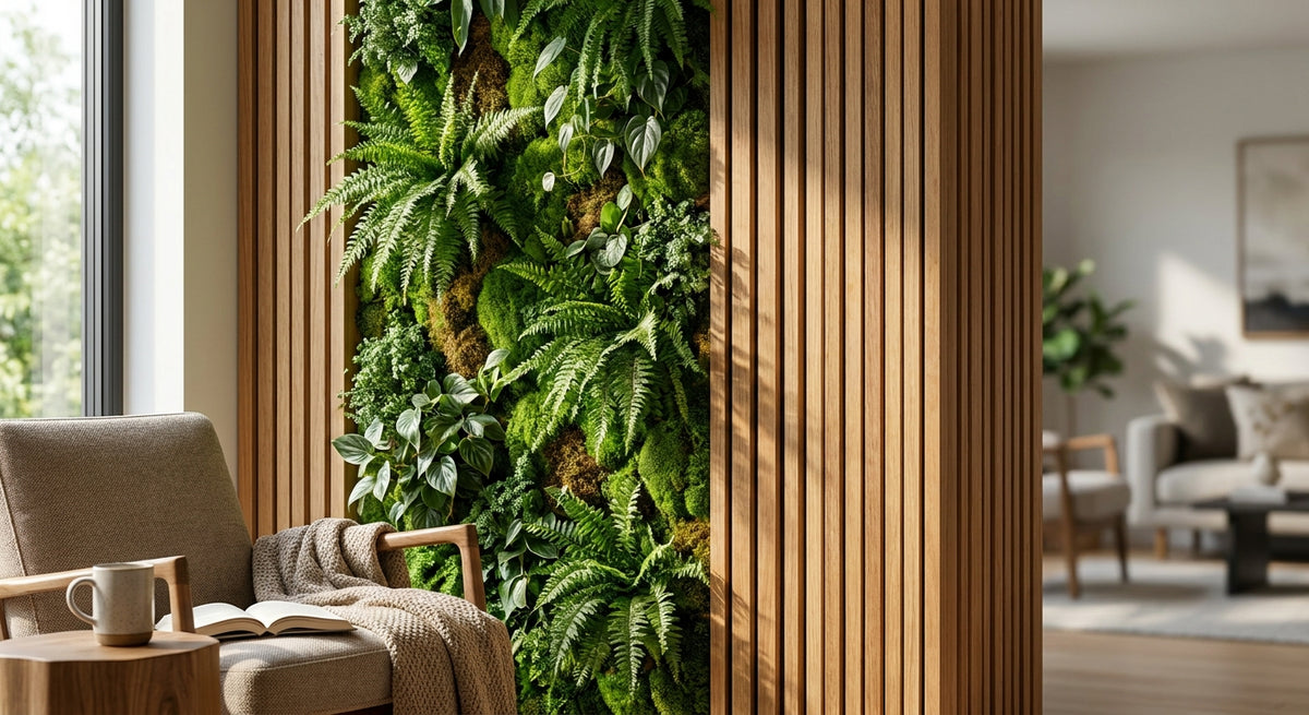 Comment intégrer un mur végétal avec des panneaux bois