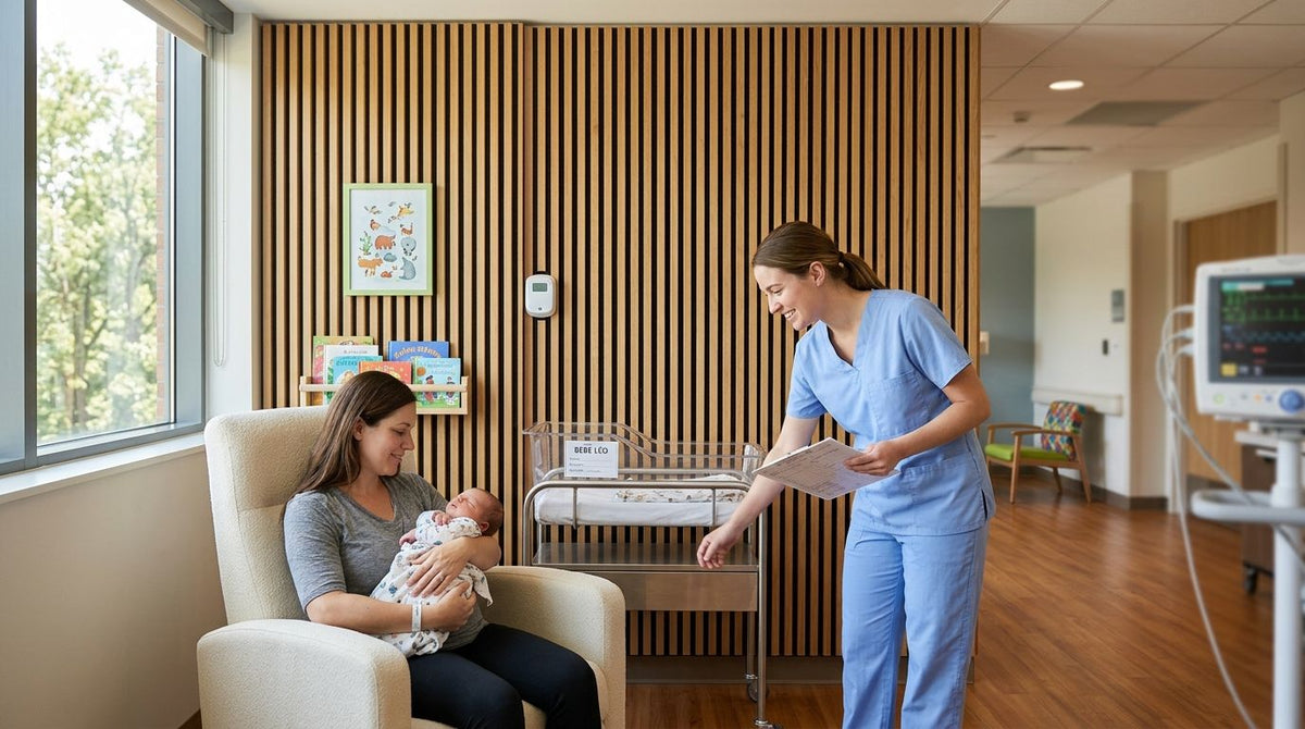 Panneau acoustique bois pour maternité et service pédiatrique