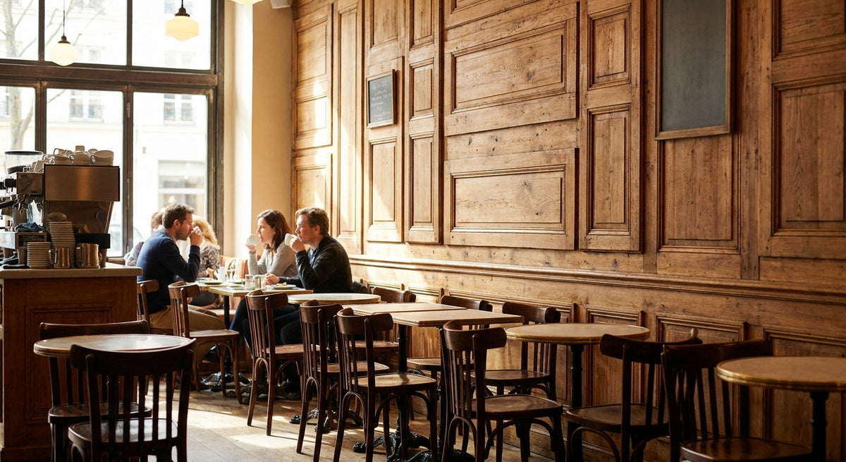 Panneau mural bois pour café et brasserie