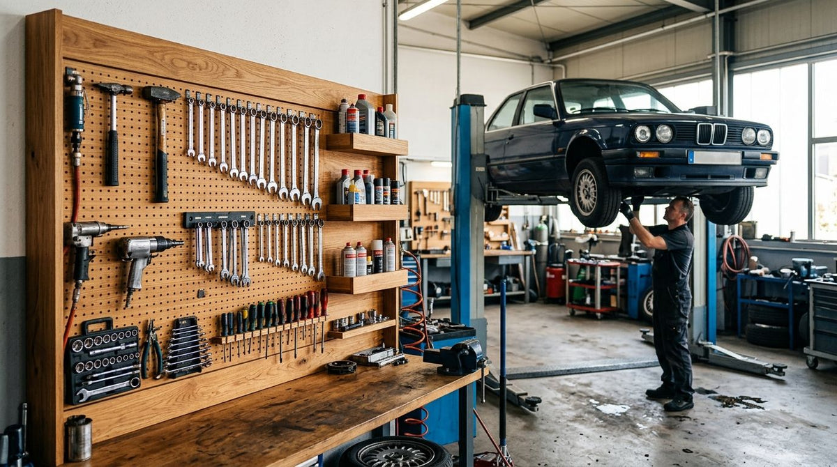 Panneau bois pour garage automobile et atelier mécanique