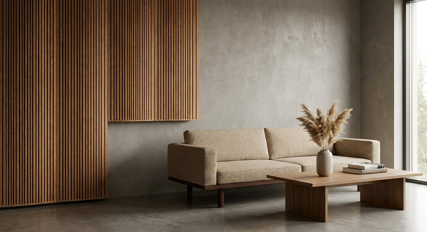 Comment associer panneaux bois et béton ciré en décoration
