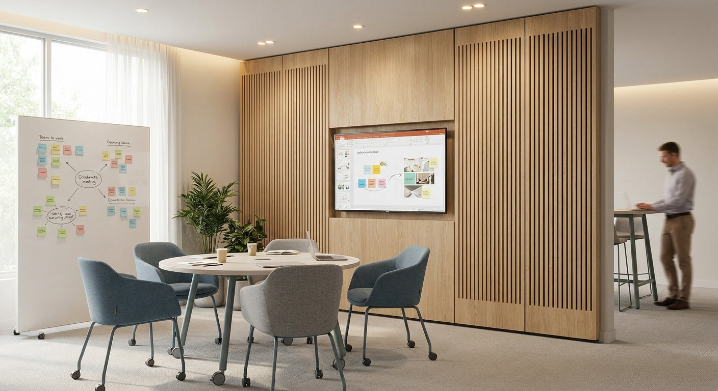 Panneau acoustique bois pour salle de réunion agile