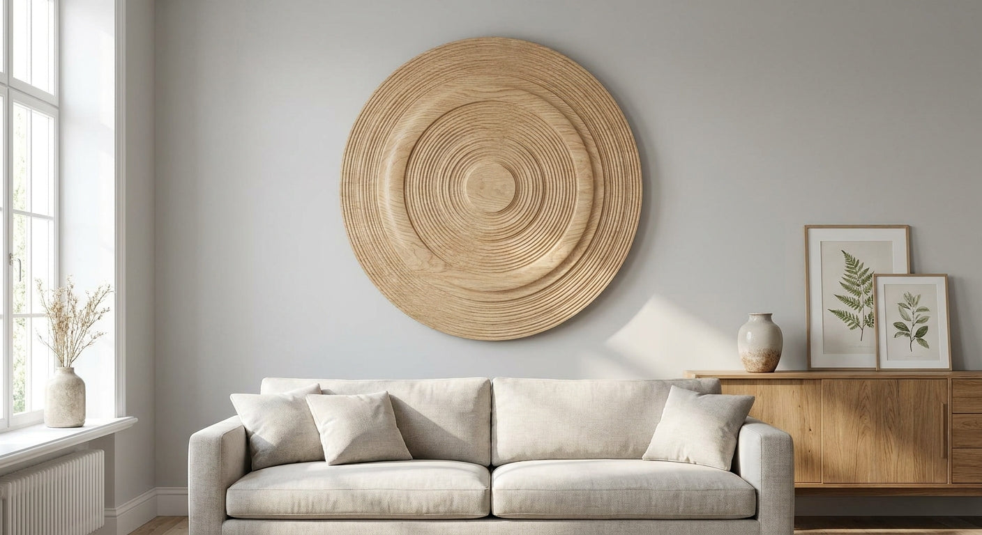 Panneau mural bois rond pour décoration murale