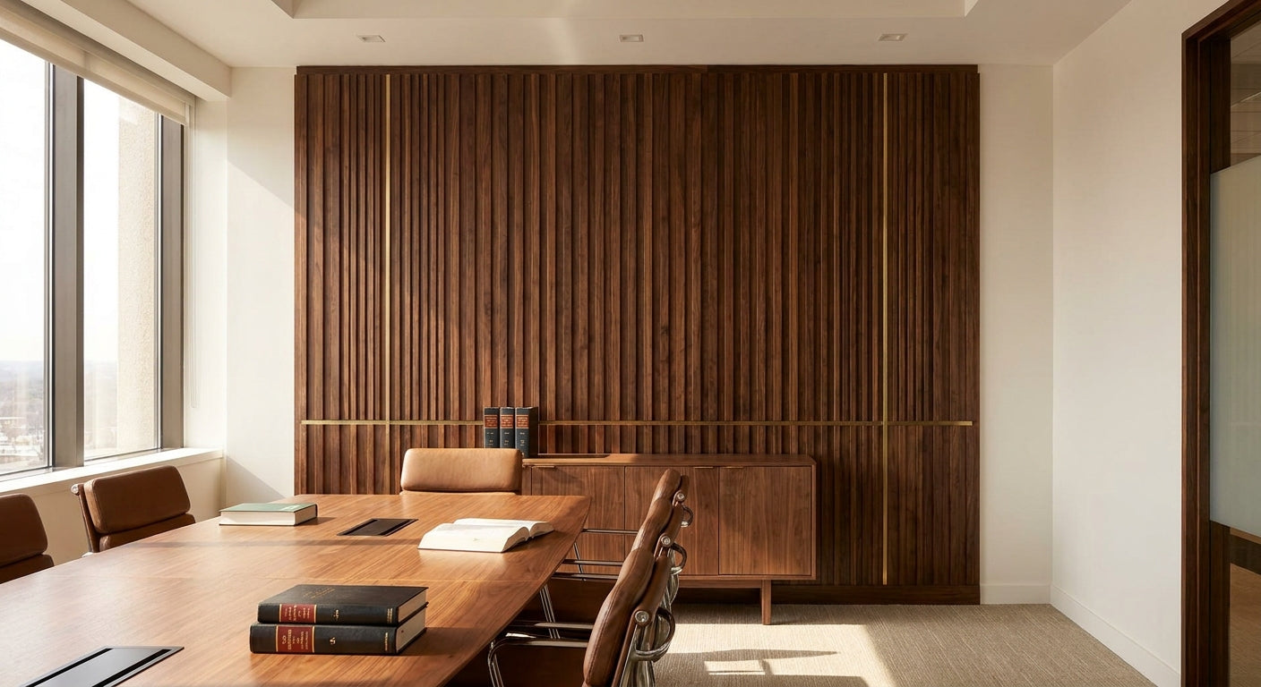 Panneau mural bois pour cabinet d'avocats