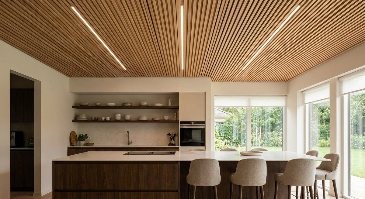 Panneau acoustique bois pour plafond de cuisine