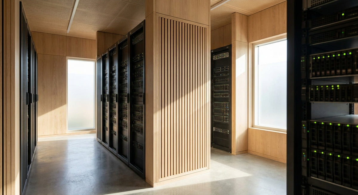 Panneau acoustique bois pour salle serveur