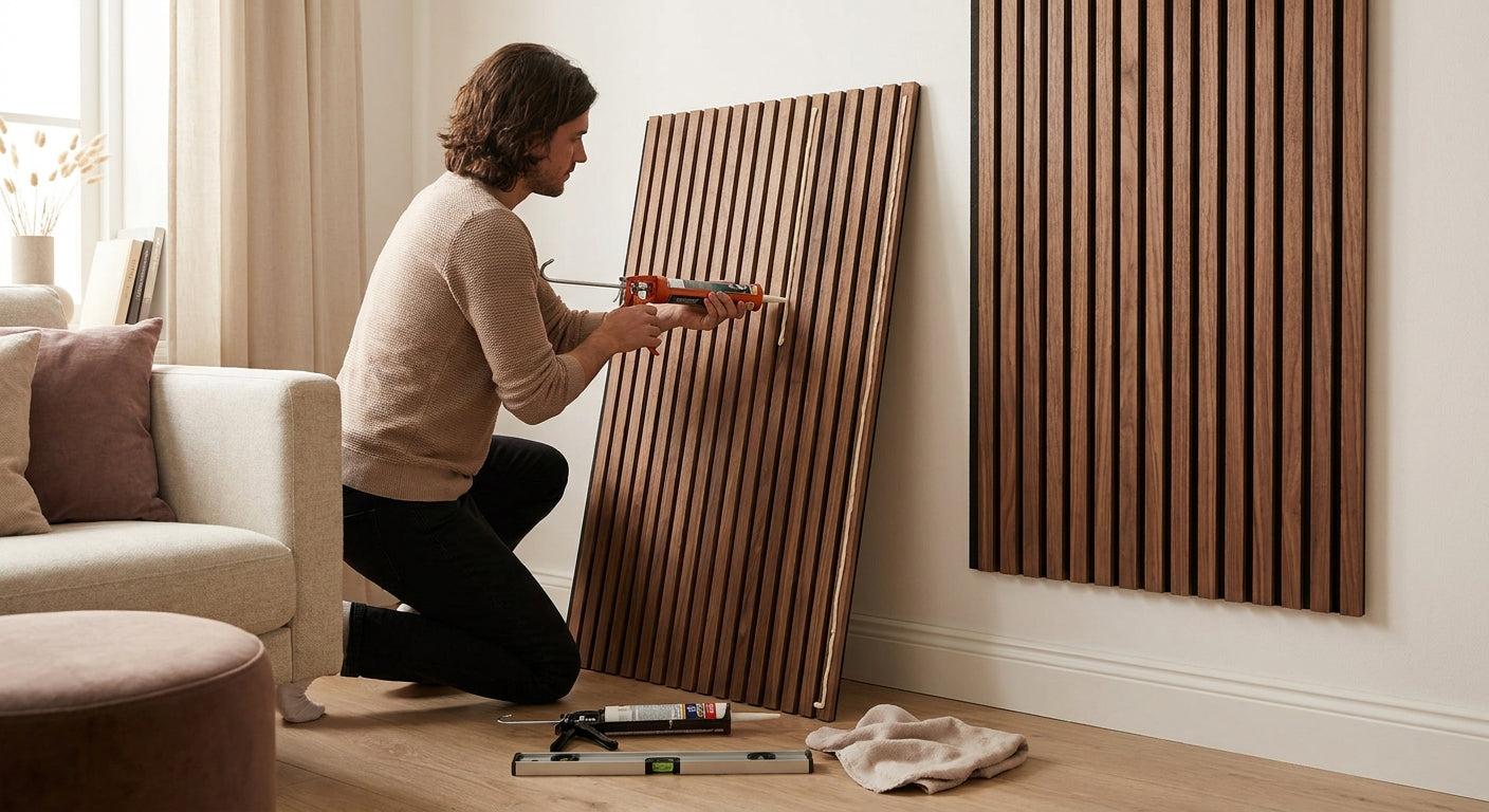 Comment fixer un panneau acoustique noyer sans percer
