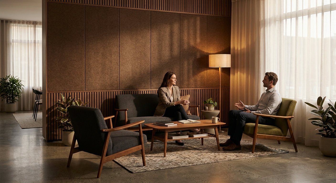 Panneau acoustique mocca pour espace coworking design