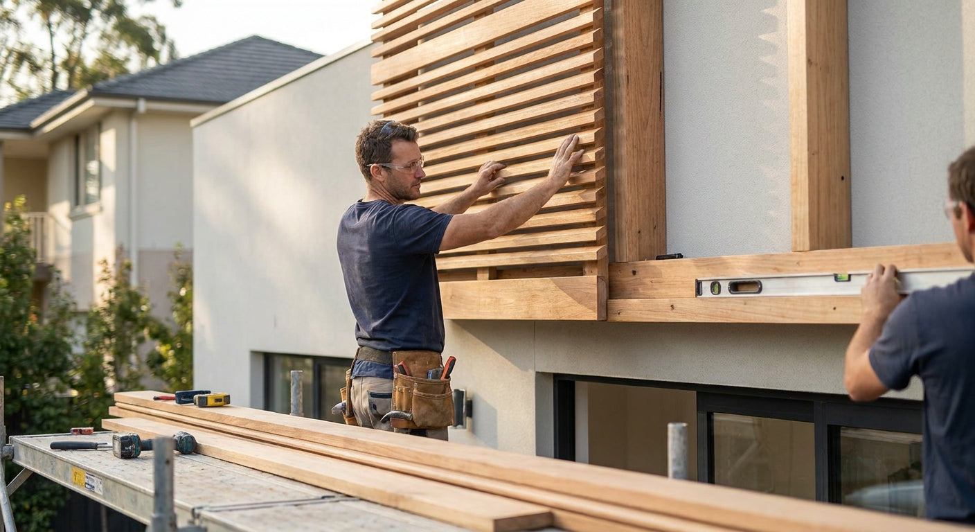 Comment poser un brise-soleil en bois sur une façade