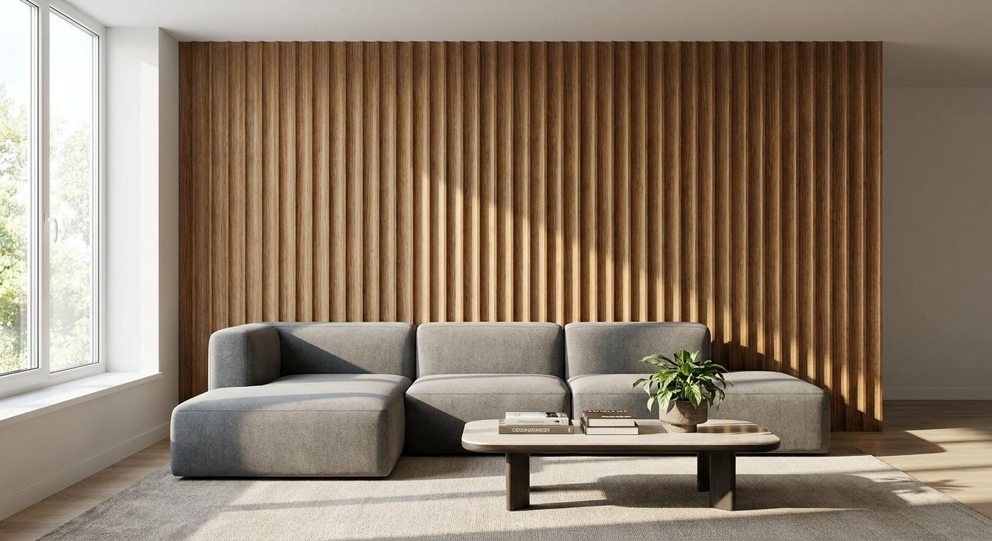 Meilleur panneau bois cannelé pour salon design