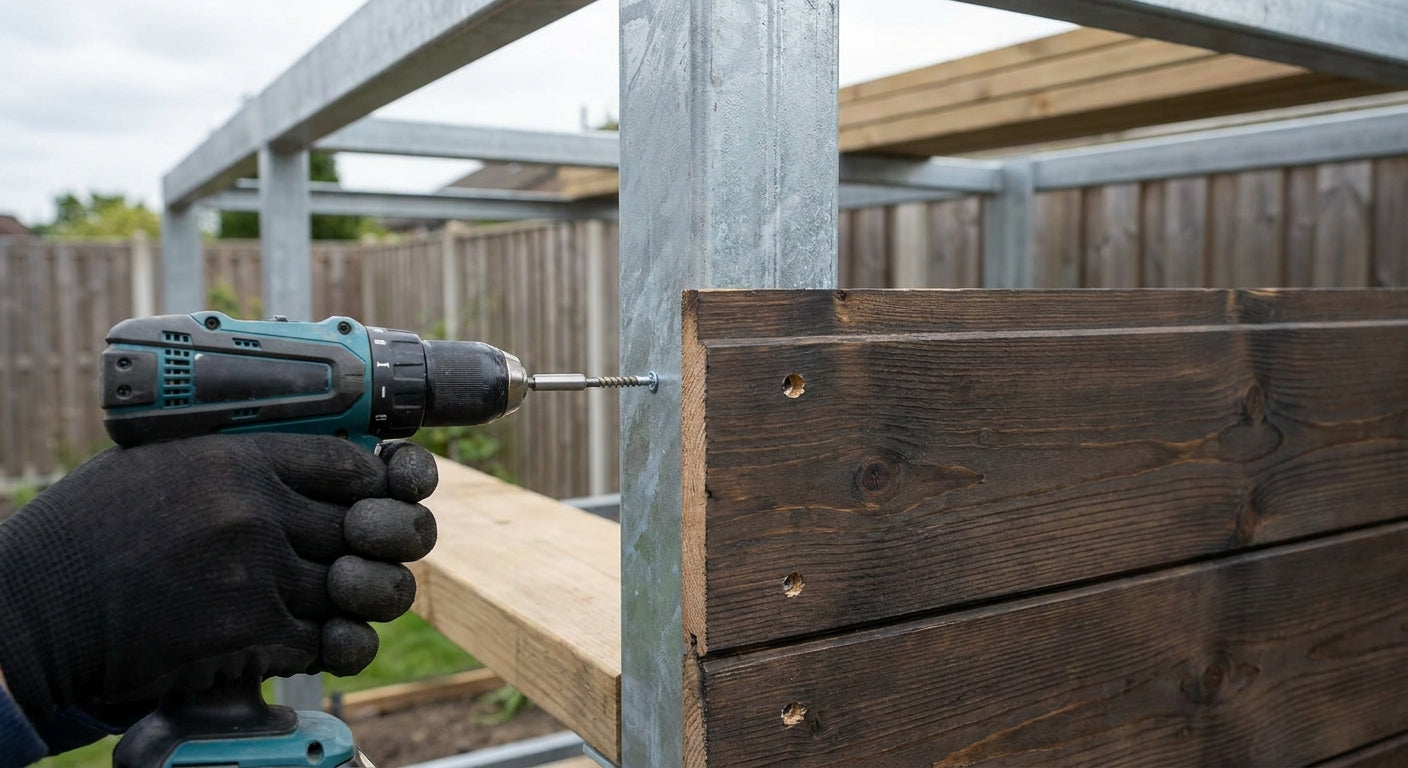 Comment fixer un panneau bois extérieur sur structure métallique