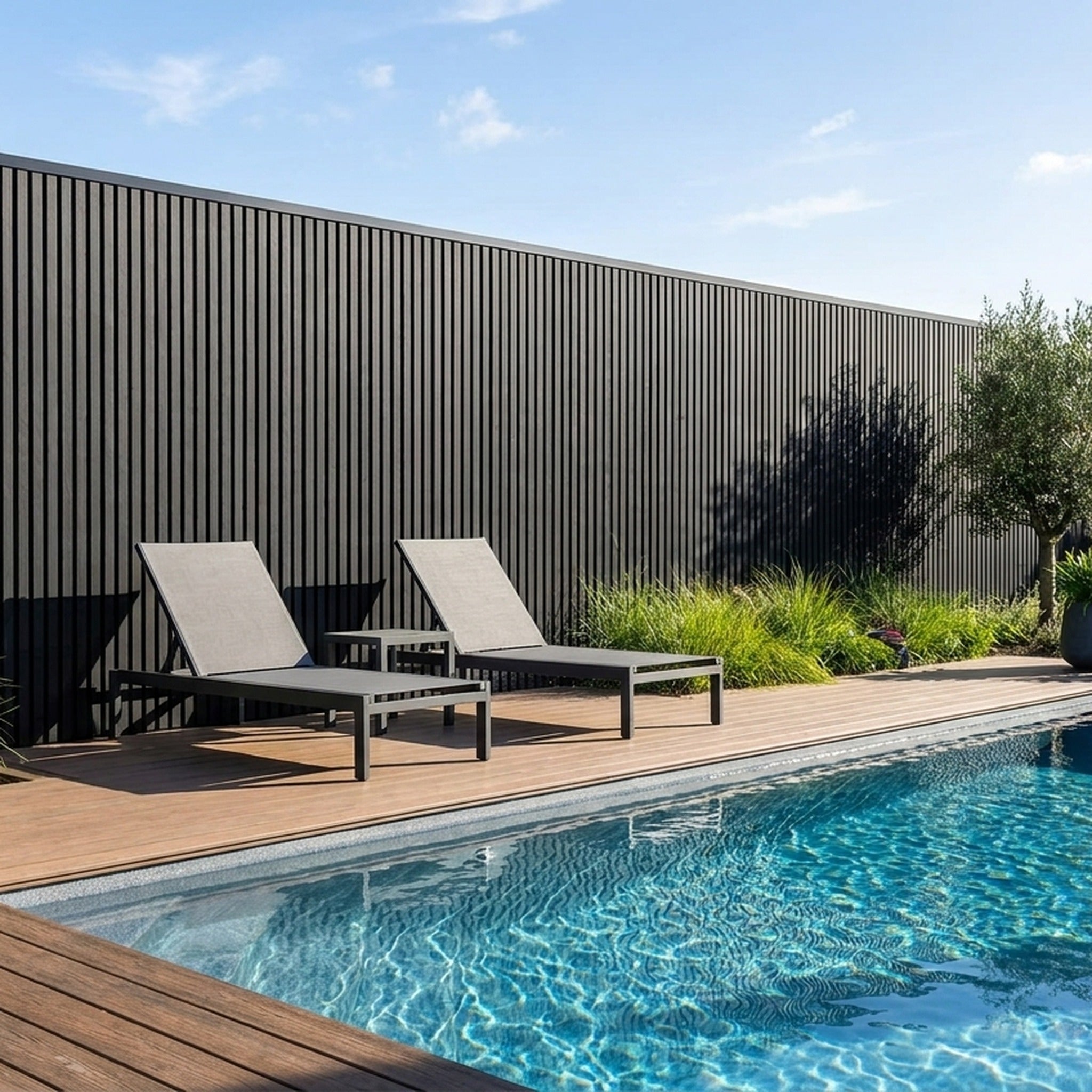Panneau Bois Extérieur Noir 290CM | Façade | Jardin | Texture 3D