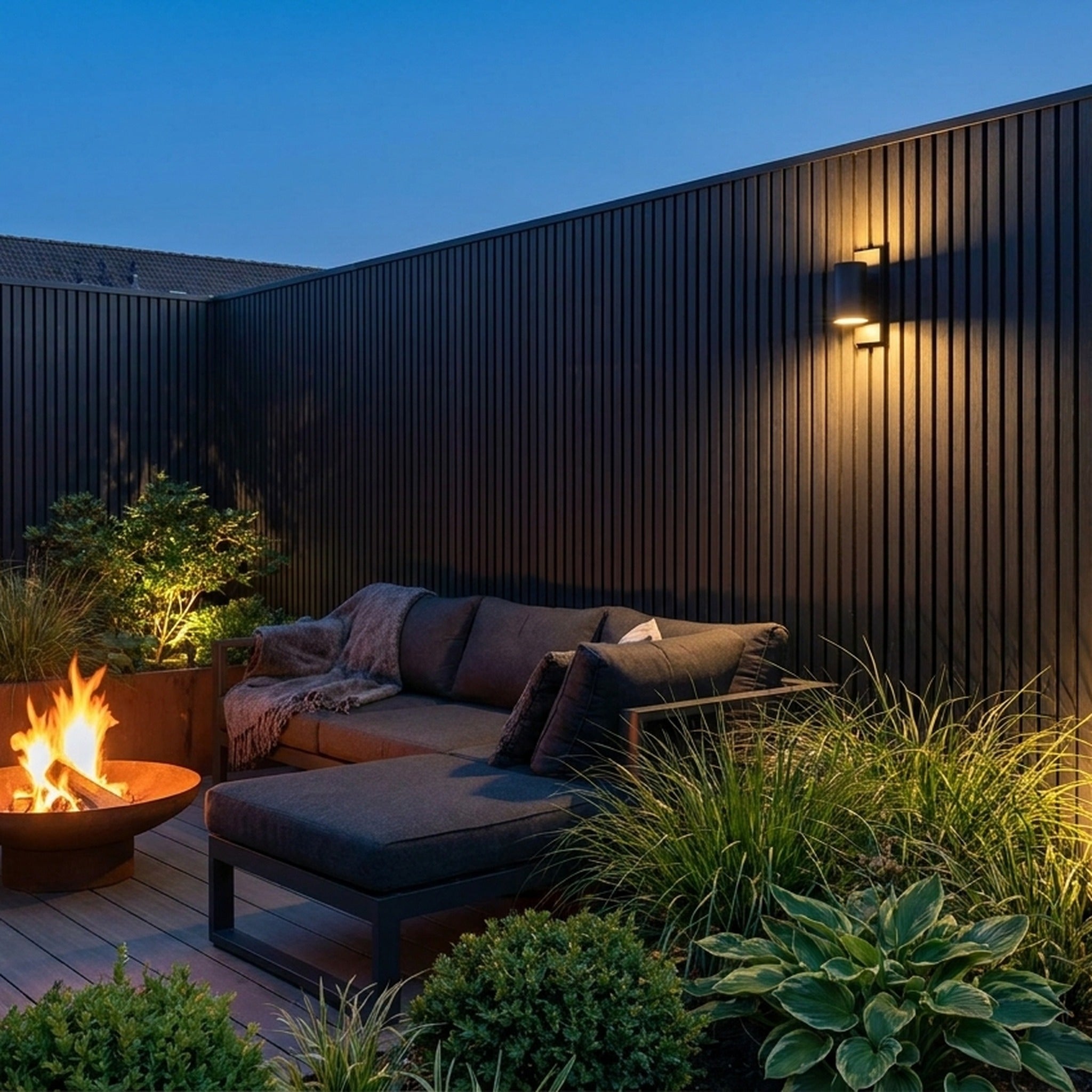 Panneau Bois Extérieur Noir 290CM | Façade | Jardin | Texture 3D