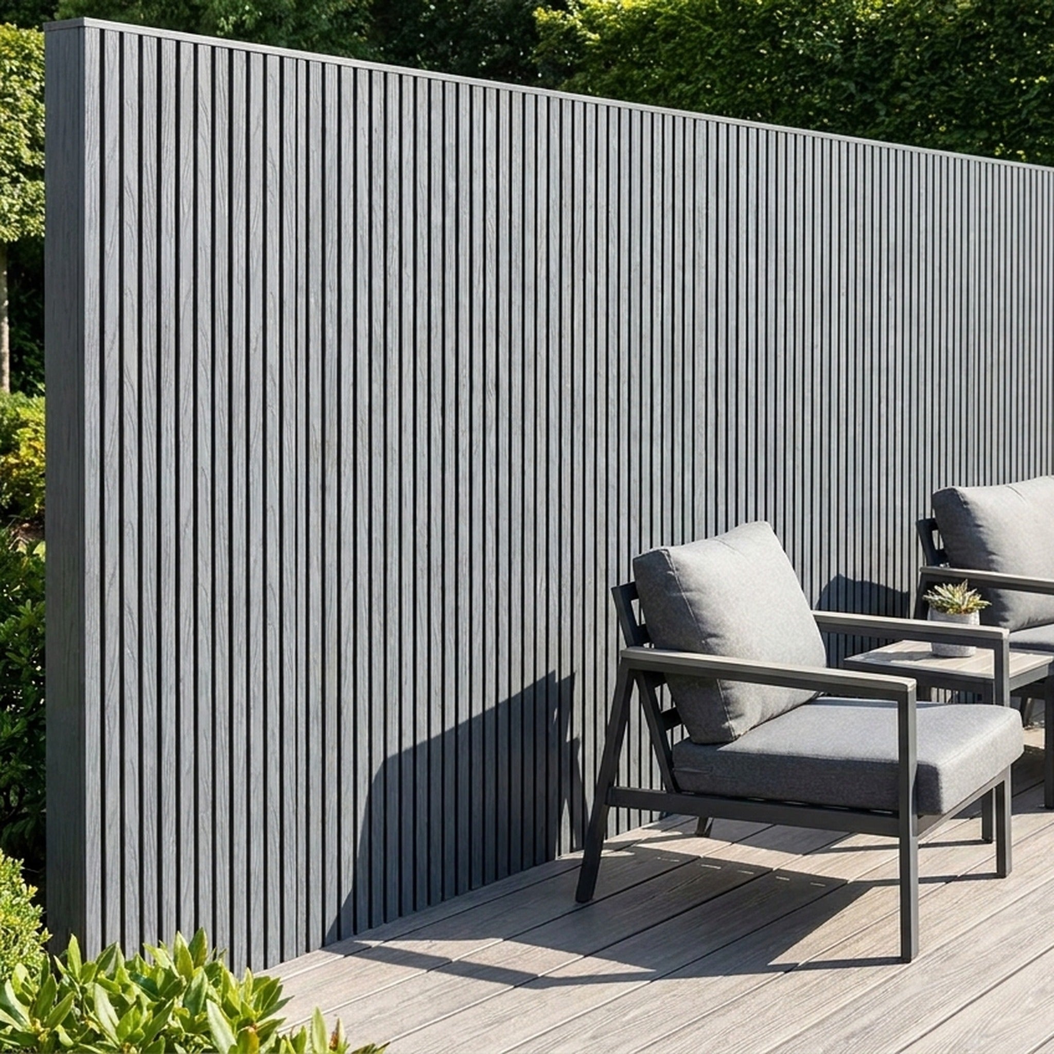 Panneau Bois Extérieur Gris Pierre 290CM | Façade | Jardin | Texture 3D