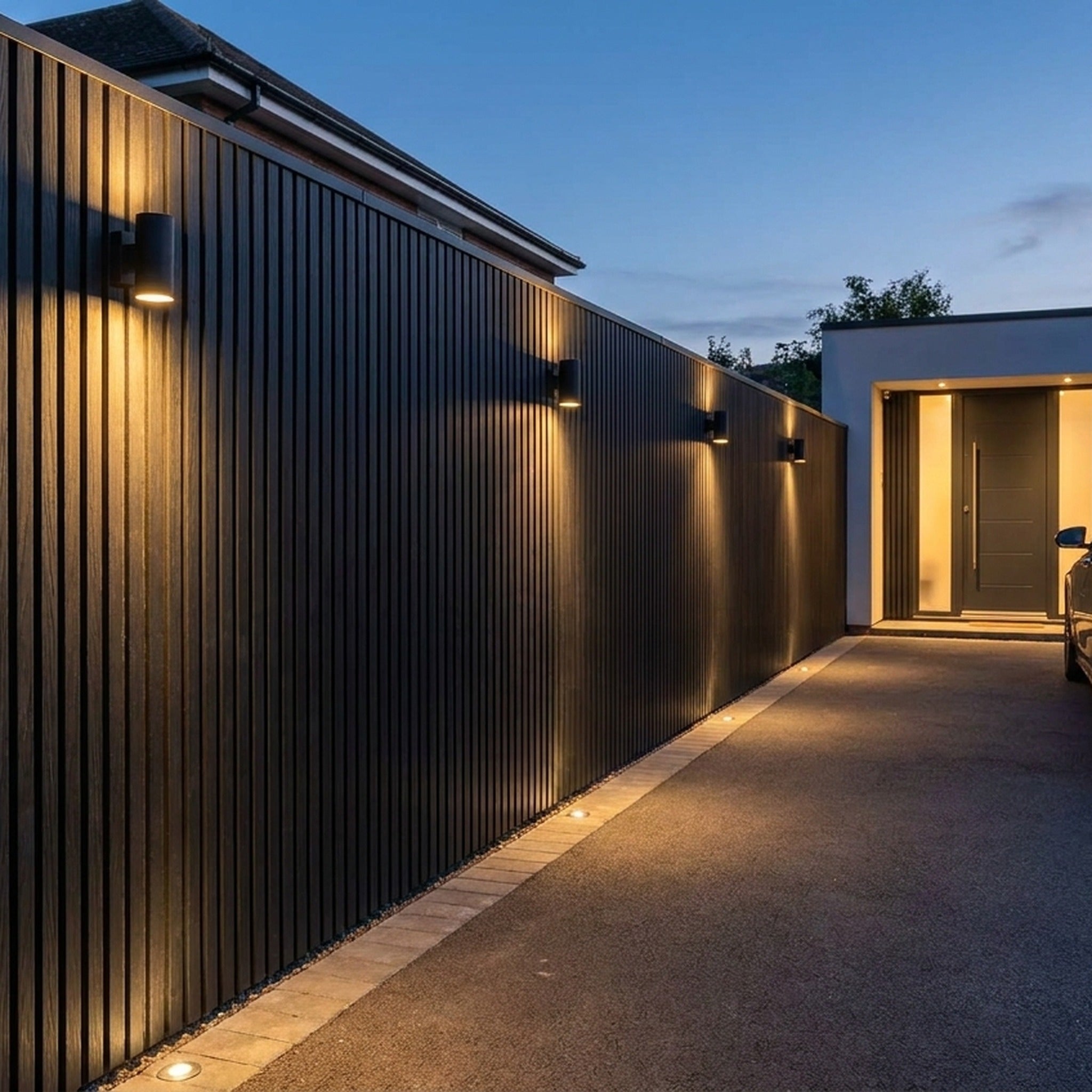 Panneau Bois Extérieur Noir 290CM | Façade | Jardin | Texture 3D