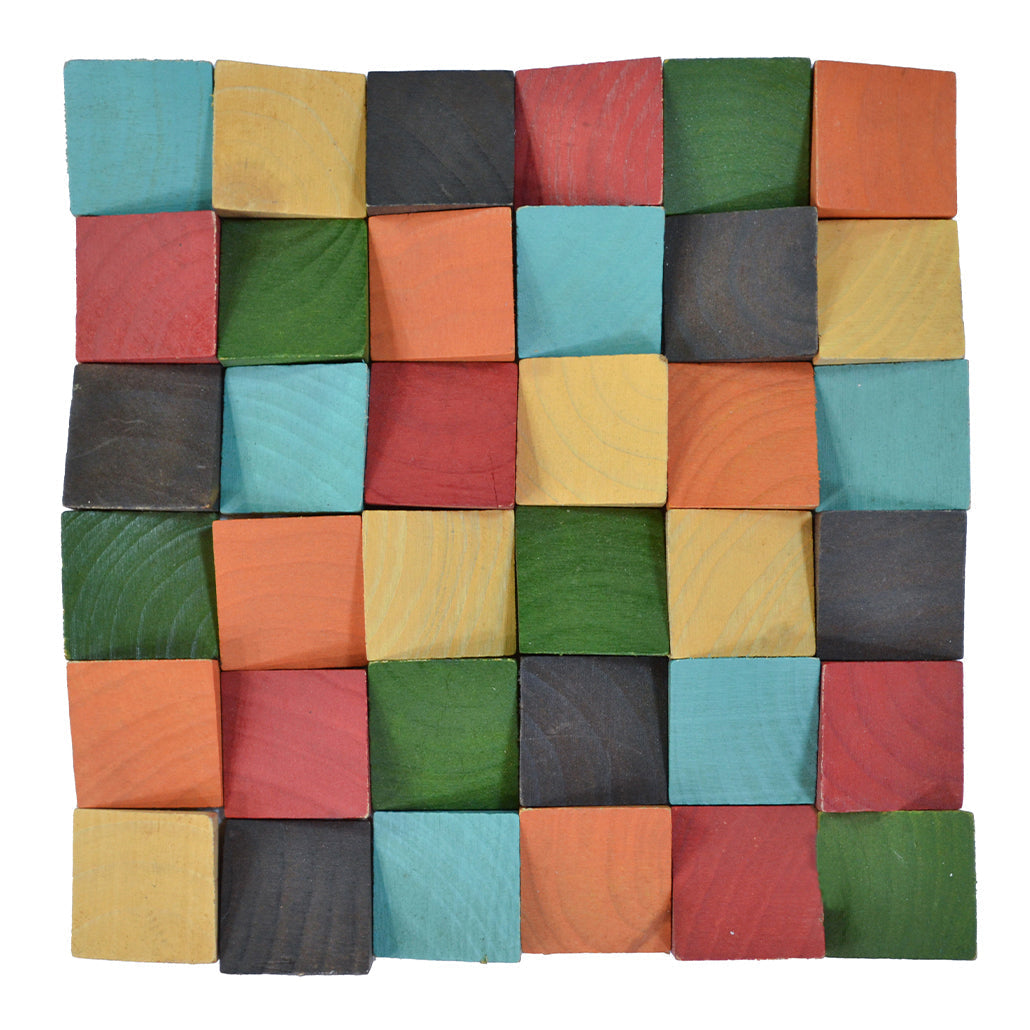 Panneau Mosaïque en Bois | Dark Pin | 30×30 cm | Carrelage en Bois