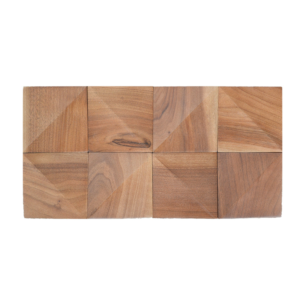 Panneau Mosaïque en Bois | Slim Noyer | 20×40 cm | Carrelage en Bois