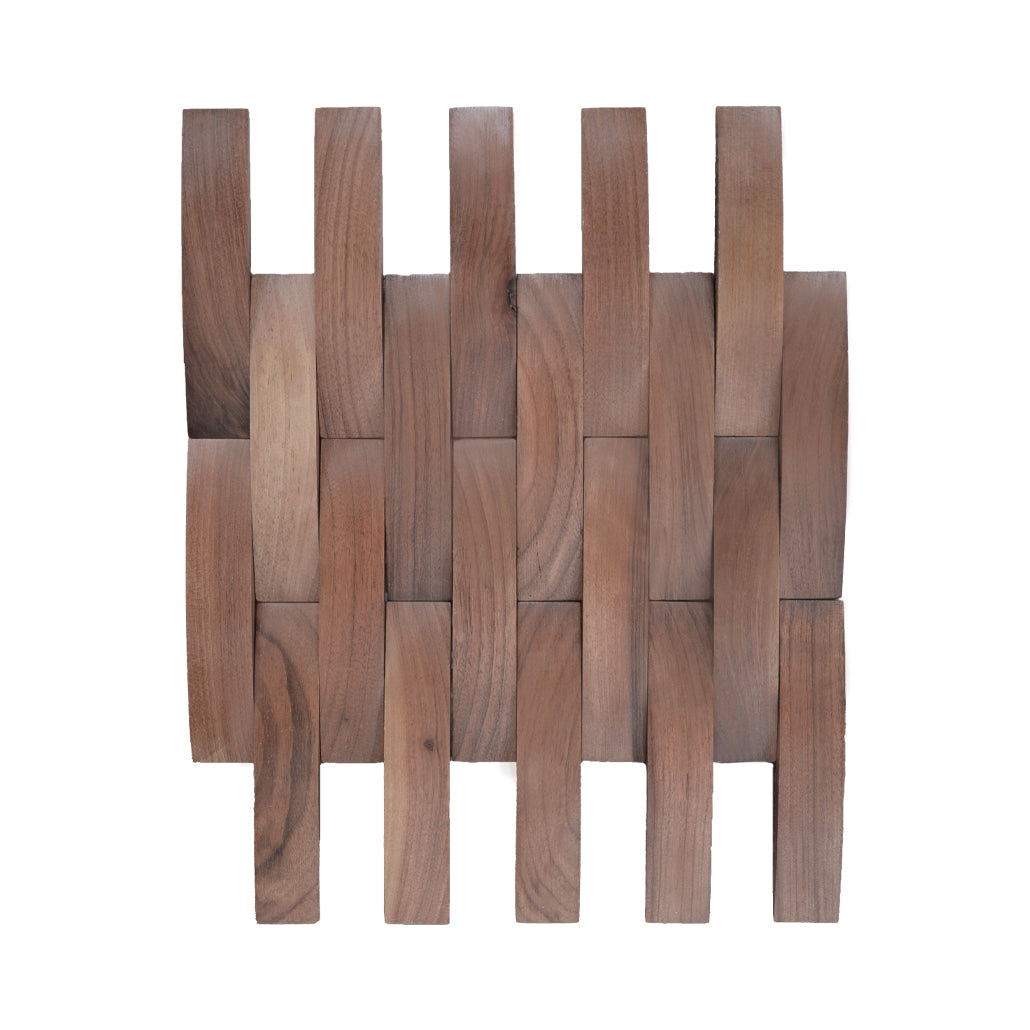 Panneau Mosaïque en Bois | Noyer Deep Dusk | 30×30 cm | Carrelage en Bois
