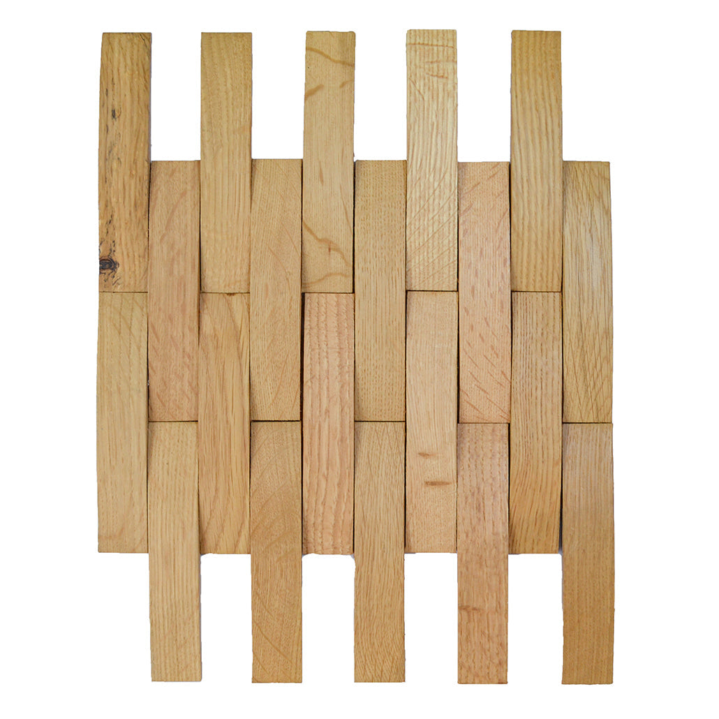 Panneau Mosaïque en Bois | Chêne Clair | 30×30 cm | Carrelage en Bois