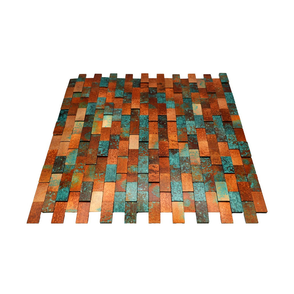 Crédence adhésive | Plaquette 3D Cuivre patiné | 30×29,8 cm
