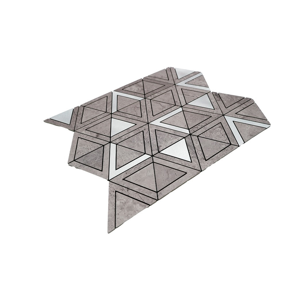 Crédence adhésive | Triangle Gris Argent | 28,7×33,1 cm