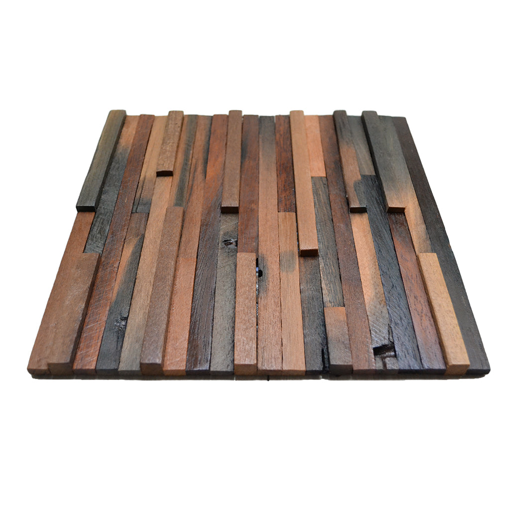 Panneau Mosaïque en Bois | Shipwood Compact | 30×30 cm | Carrelage en Bois