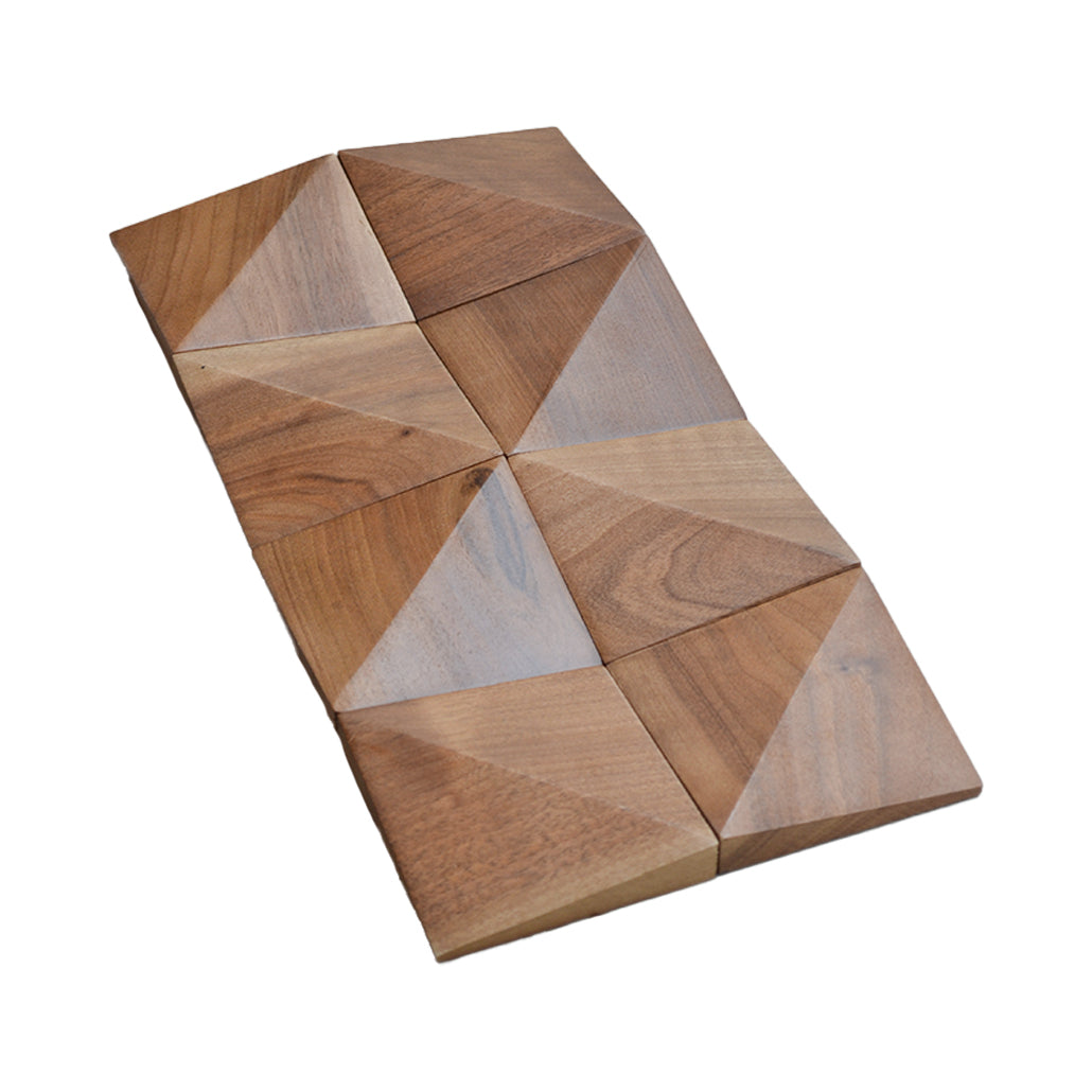 Panneau Mosaïque en Bois | Slim Noyer | 20×40 cm | Carrelage en Bois