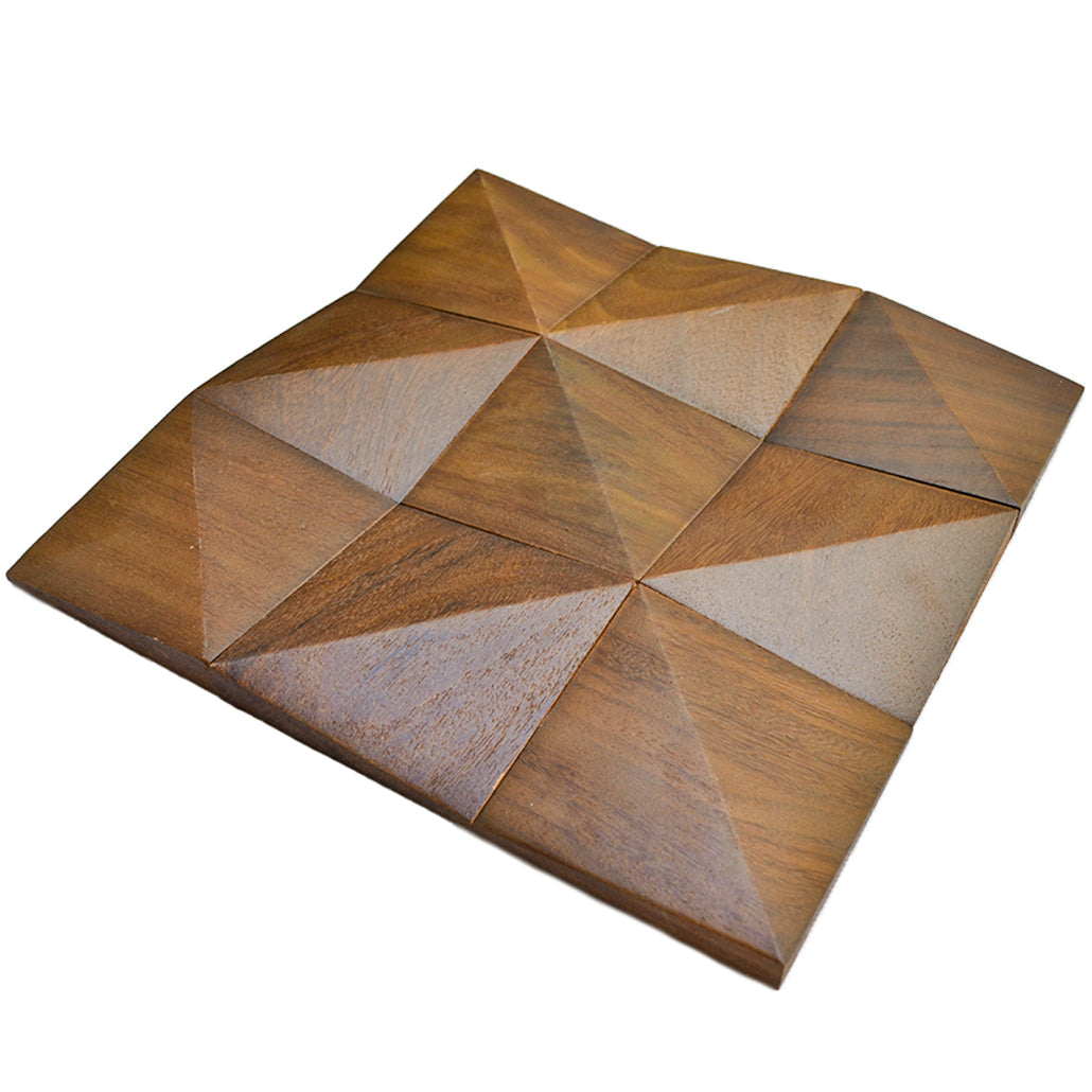 Panneau Bois Décoratif Mural | Cumaru Deep | 30×30 cm