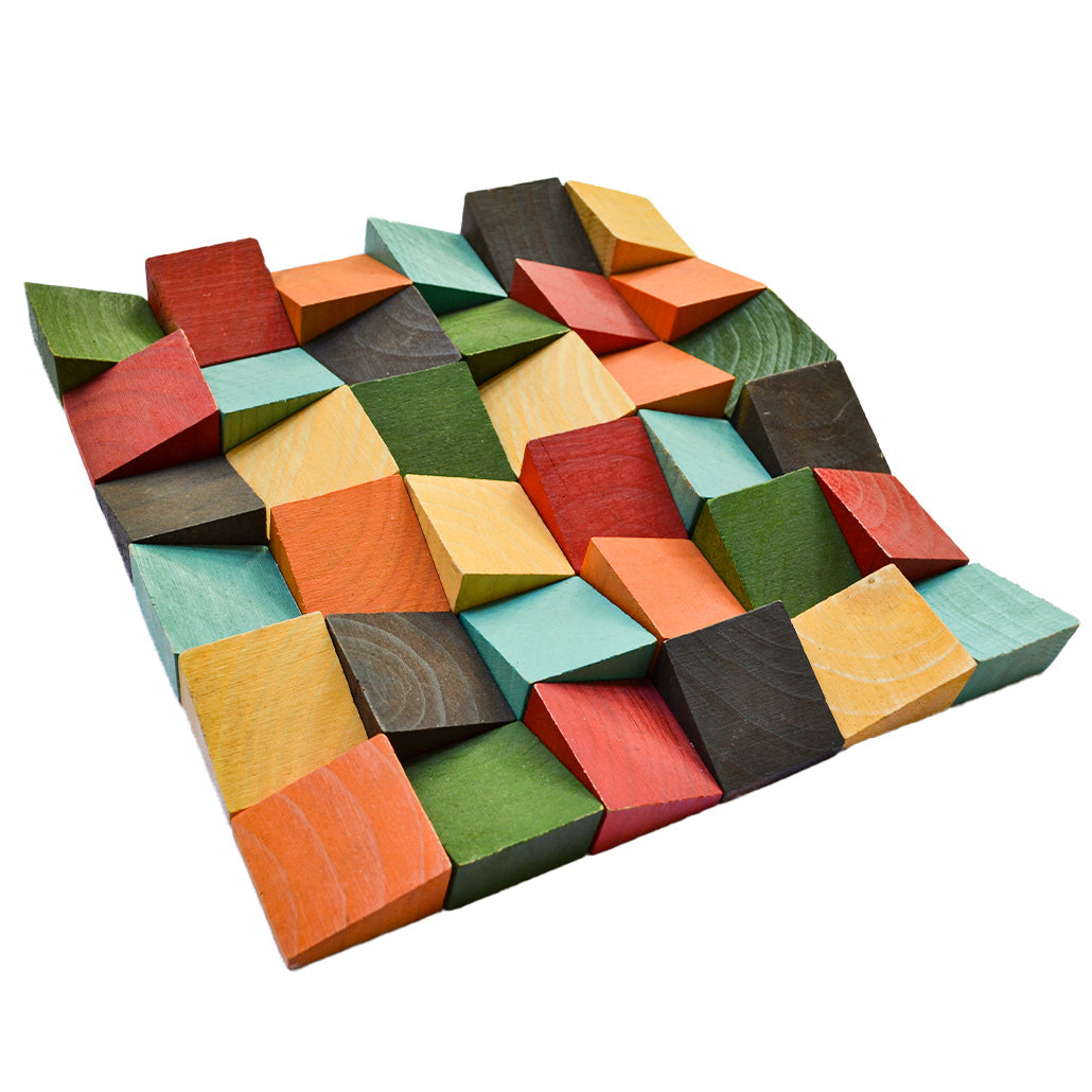 Panneau Mosaïque en Bois | Dark Pin | 30×30 cm | Carrelage en Bois