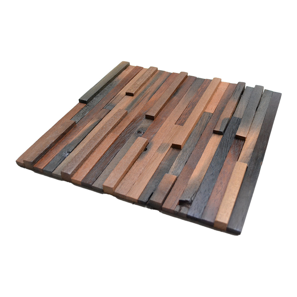Panneau Mosaïque en Bois | Shipwood Compact | 30×30 cm | Carrelage en Bois
