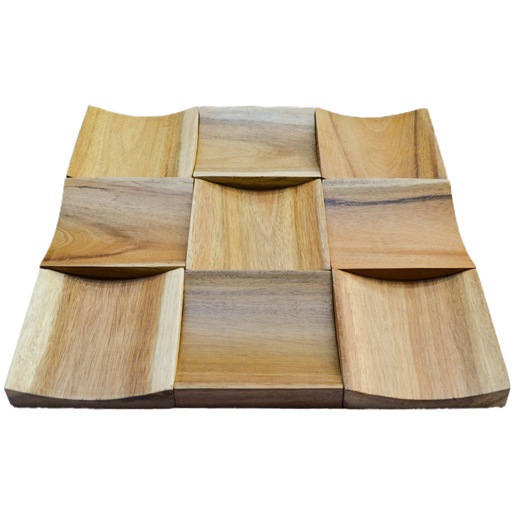 Panneau Bois Décoratif Mural | Teck Intemporel | 30×30 cm