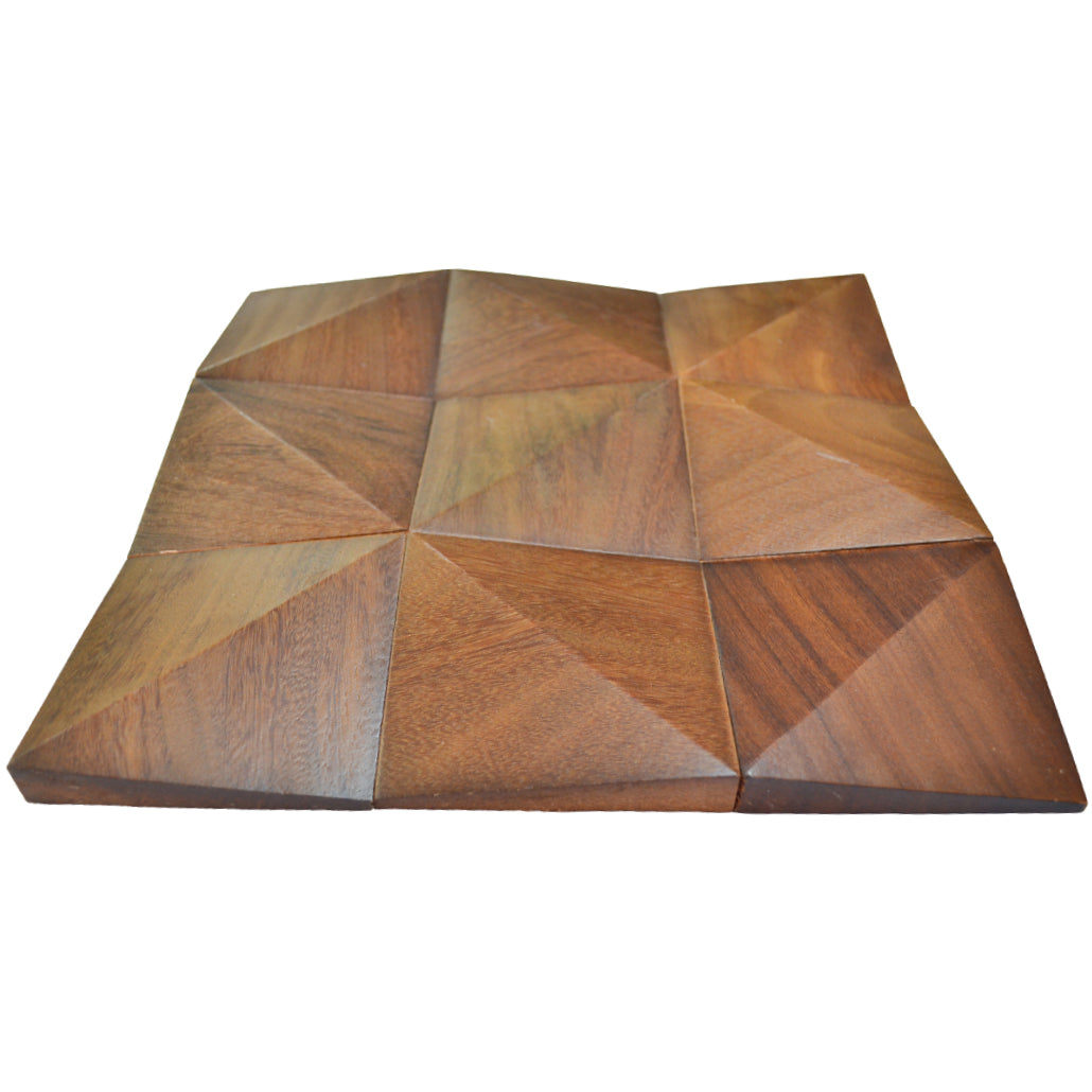 Panneau Mosaïque en Bois | Cumaru Deep | 30×30 cm | Carrelage en Bois