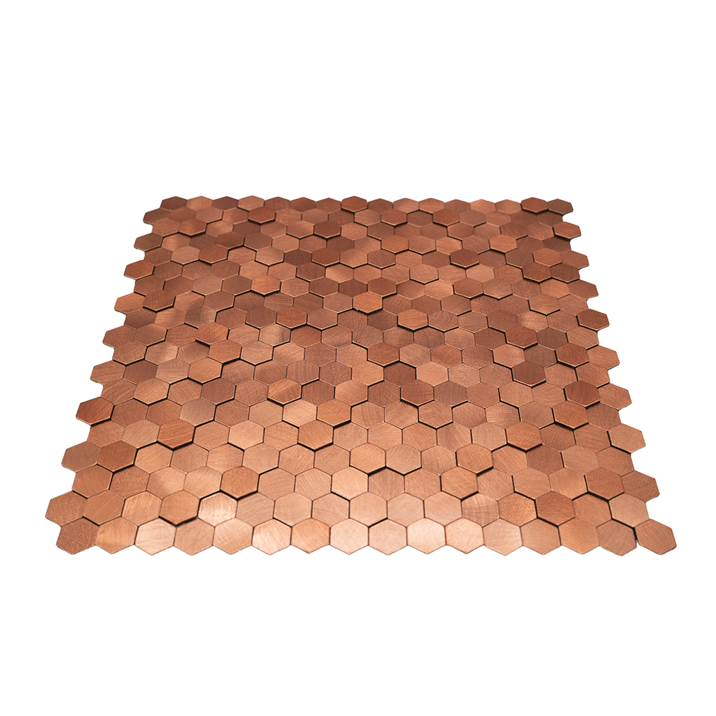 Crédence adhésive | Mini Hexagone 3D Cuivre | 29,8×30,7 cm