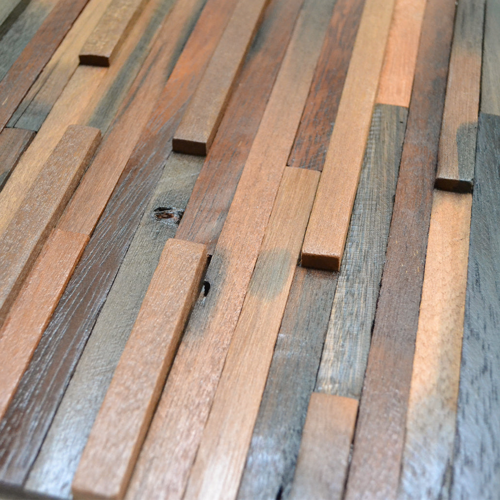 Panneau Mosaïque en Bois | Shipwood Compact | 30×30 cm | Carrelage en Bois