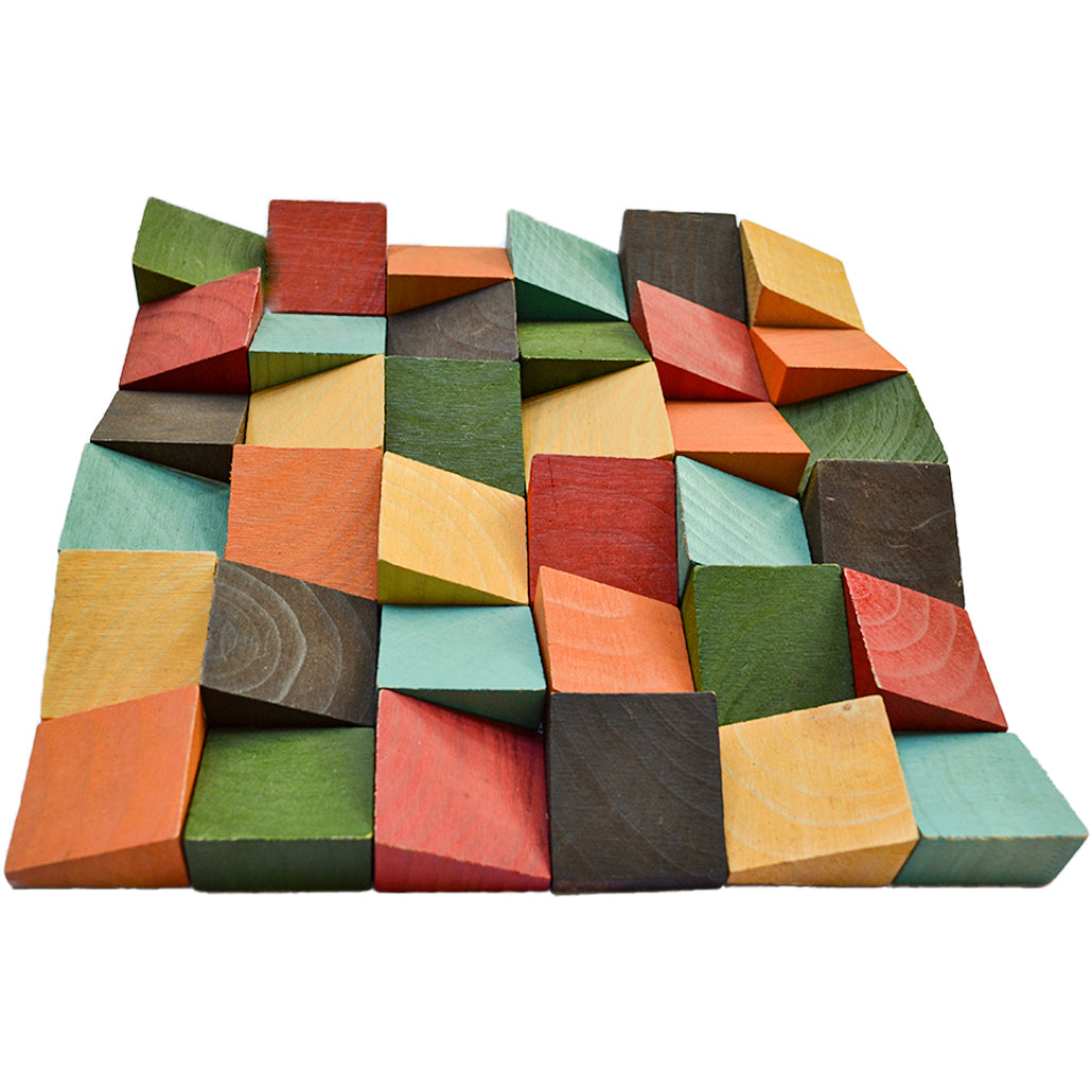 Panneau Mosaïque en Bois | Dark Pin | 30×30 cm | Carrelage en Bois