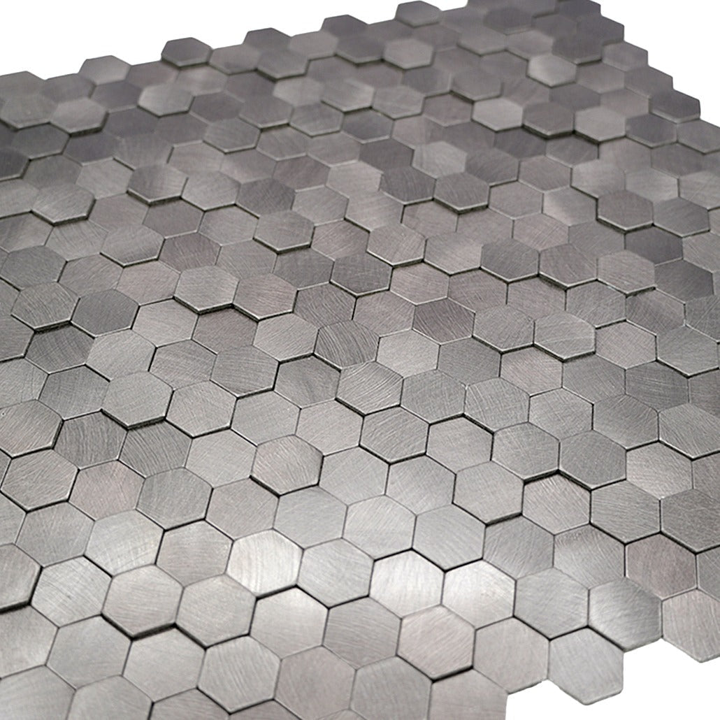 Crédence adhésive | Mini Hexagone 3D Anthracite | 29,8×30,7 cm