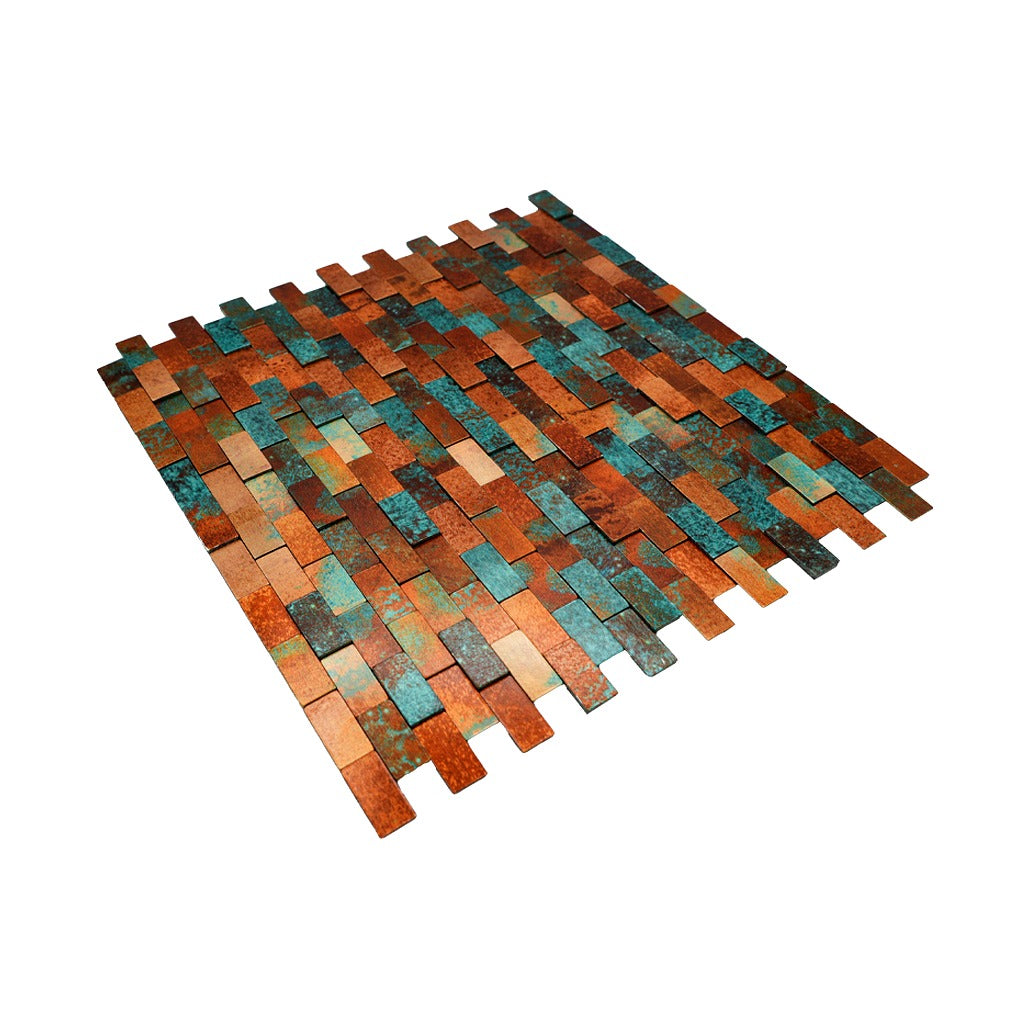 Crédence adhésive | Plaquette 3D Cuivre patiné | 30×29,8 cm
