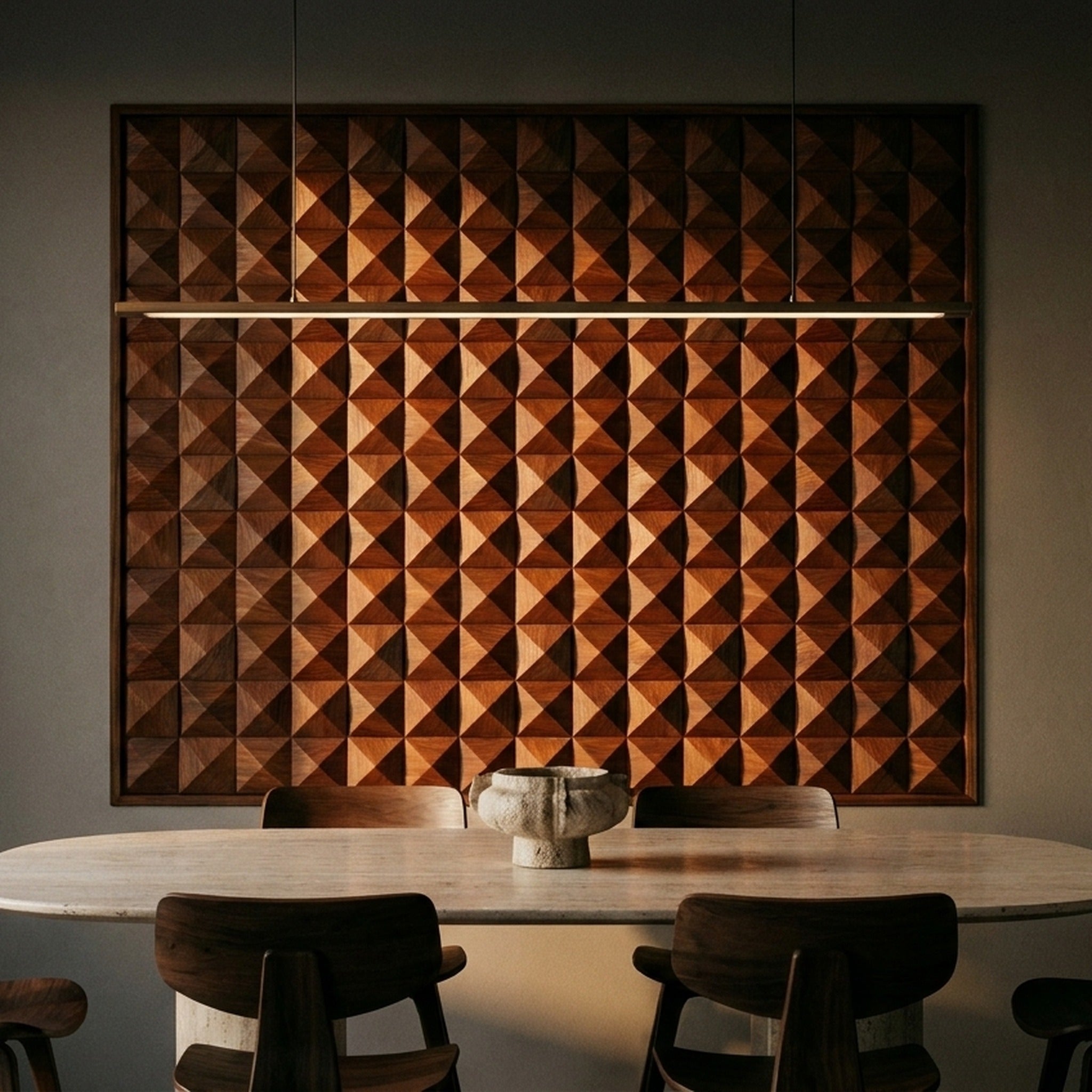 Panneau Bois Décoratif Mural | Cumaru Deep | 30×30 cm