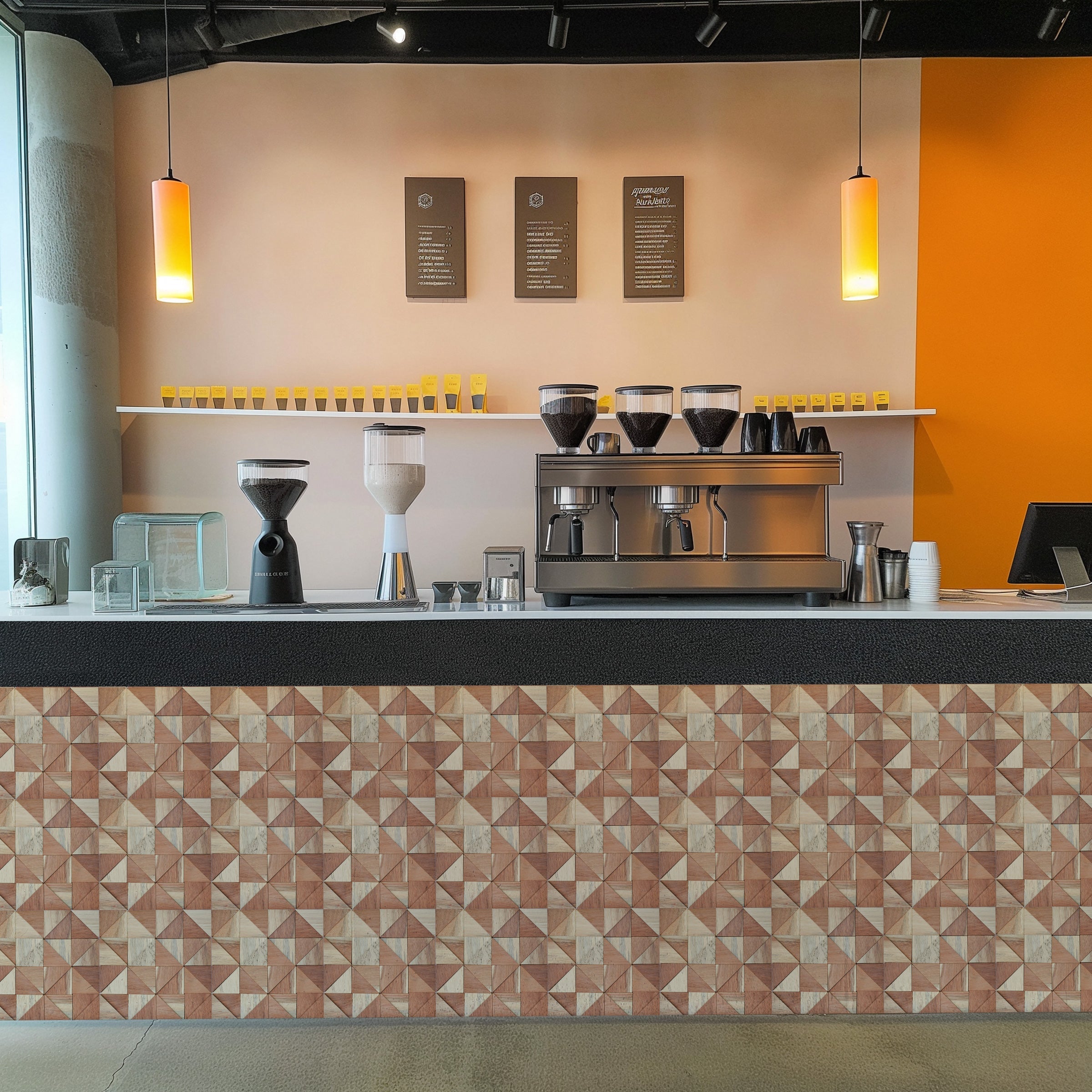 Panneau Mosaïque en Bois | Merbau | 30×30 cm | Carrelage en Bois