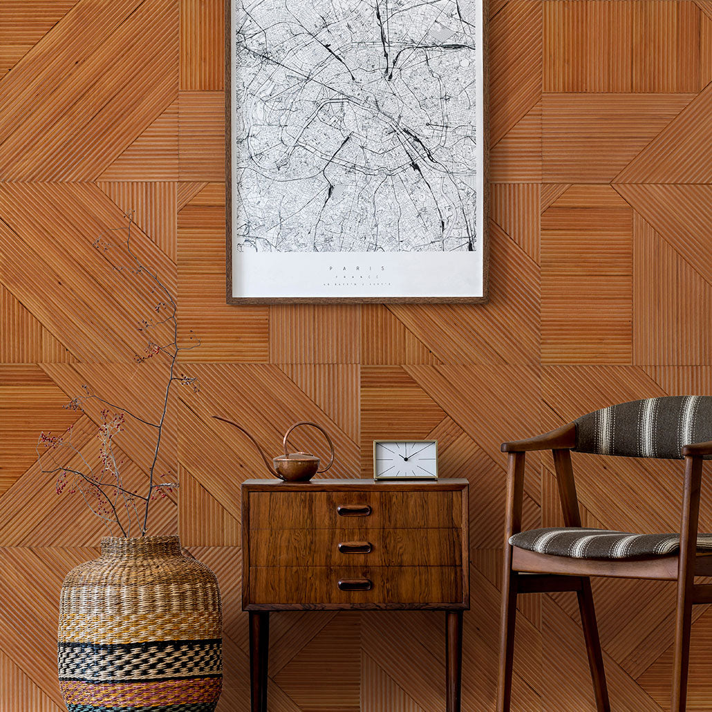 Houten Mozaïekpaneel | Xilan XL | 40×40 cm | Hout | Tegel