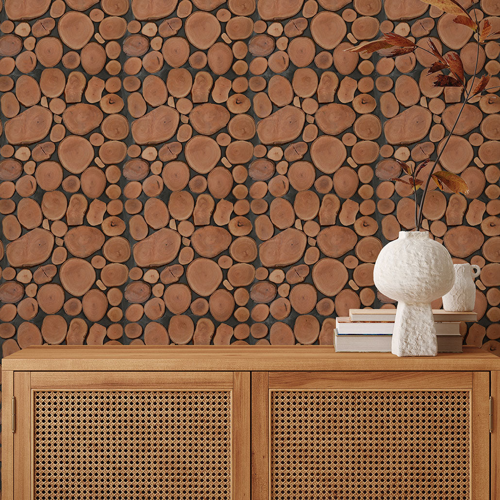 Panneau Mosaïque en Bois | Litchi | 30×30 cm | Carrelage en Bois