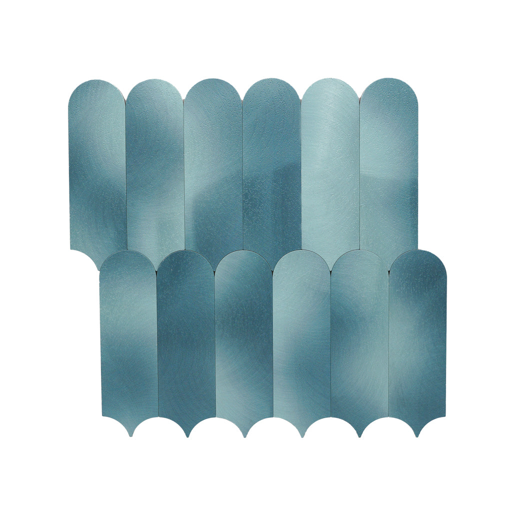 Panneau Mosaïque Autocollant | Arc Bleu | 28,8×29,8 cm | Métal