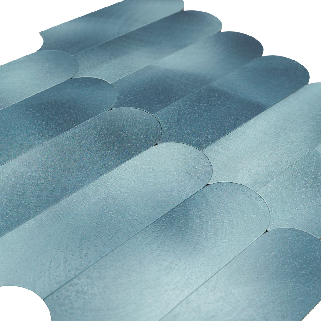 Panneau Mosaïque Autocollant | Arc Bleu | 28,8×29,8 cm | Métal
