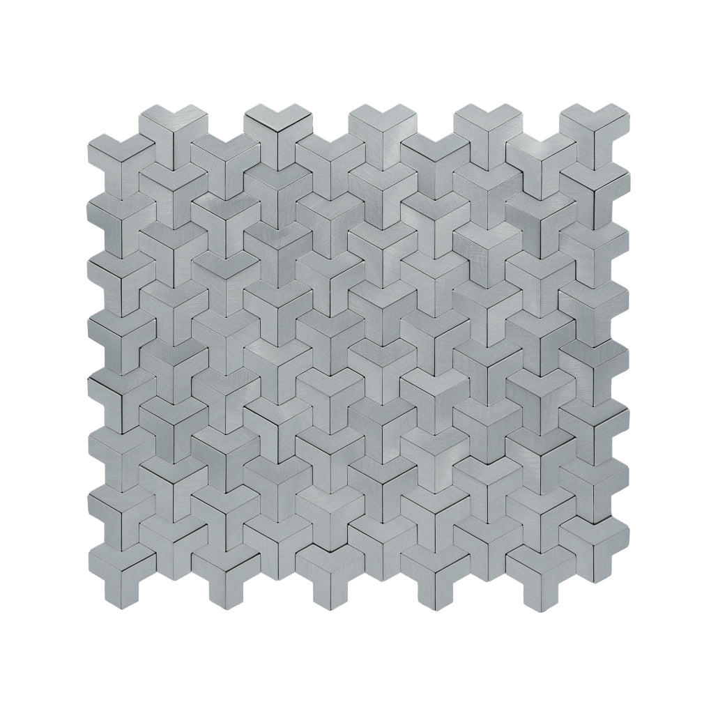 Crédence adhésive | Trifold 3D Argent | 30,3×28 cm
