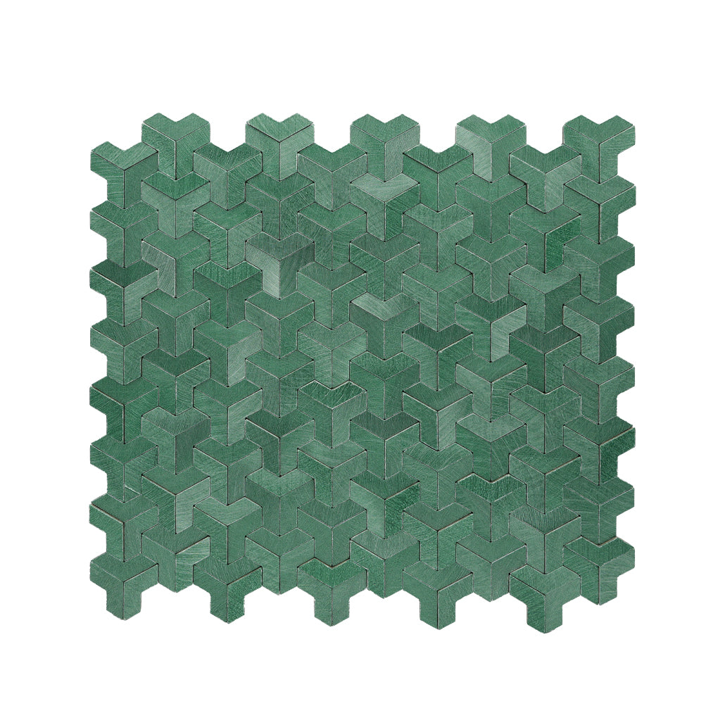 Crédence adhésive | Trifold 3D Vert foncé | 30,3×28 cm