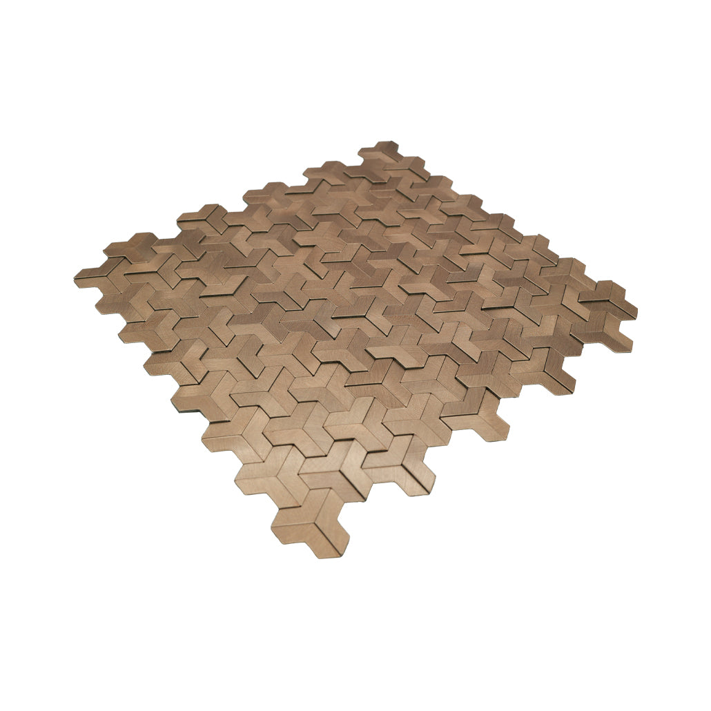 Panneau Mosaïque Autocollant | Trifold 3D Naturel | 30,3×28 cm | Métal
