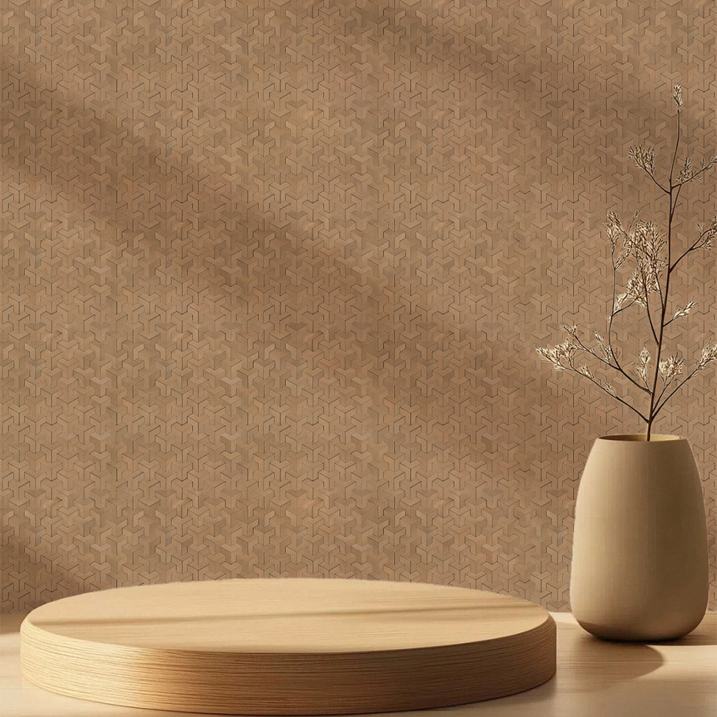 Panneau Mosaïque Autocollant | Trifold 3D Naturel | 30,3×28 cm | Métal