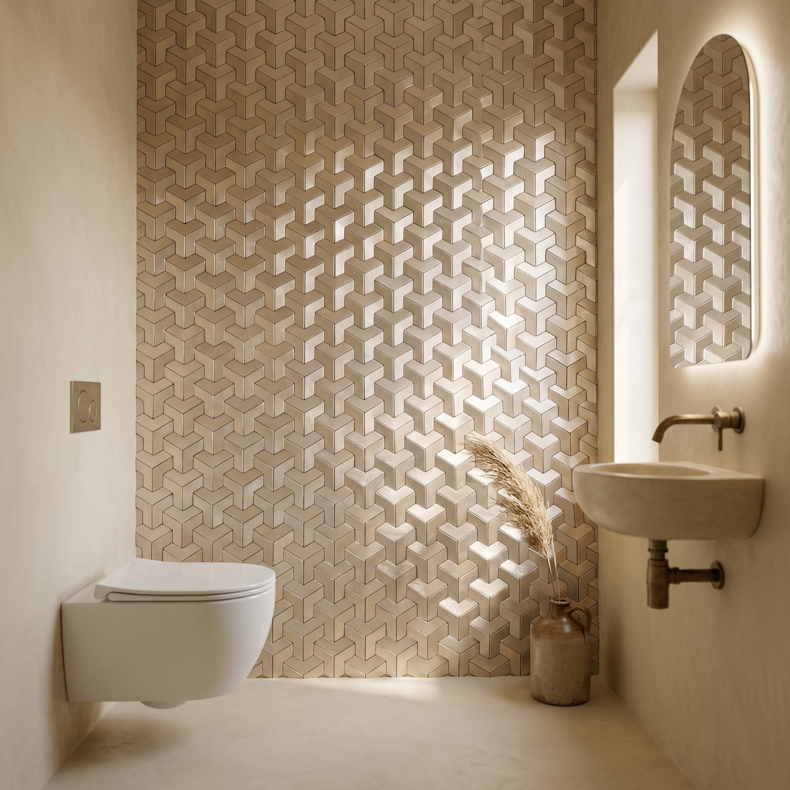 Crédence adhésive | Trifold 3D Naturel | 30,3×28 cm