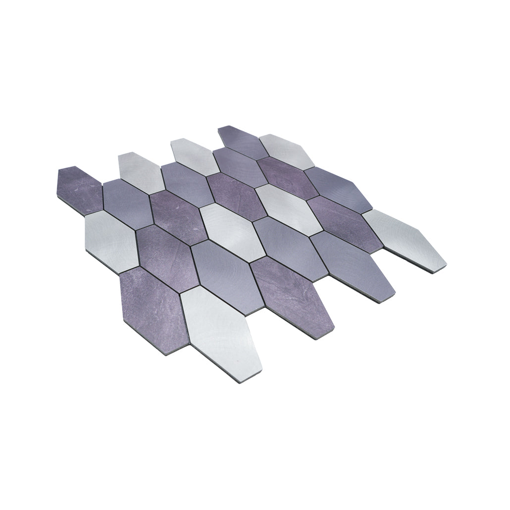 Panneau Mosaïque Autocollant | Picket Mauve | 30×30 cm | Métal
